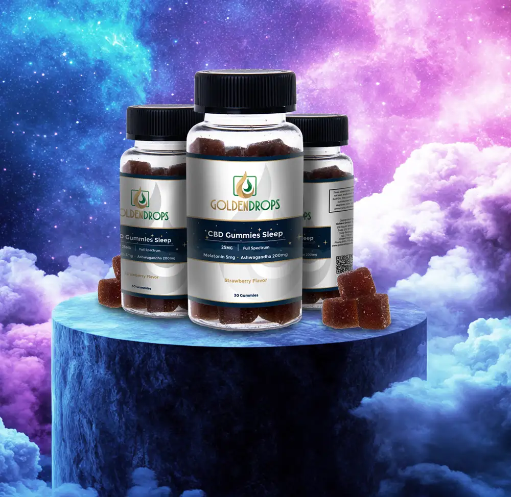 CBD gummies for sleep, rest and recovery product presentation