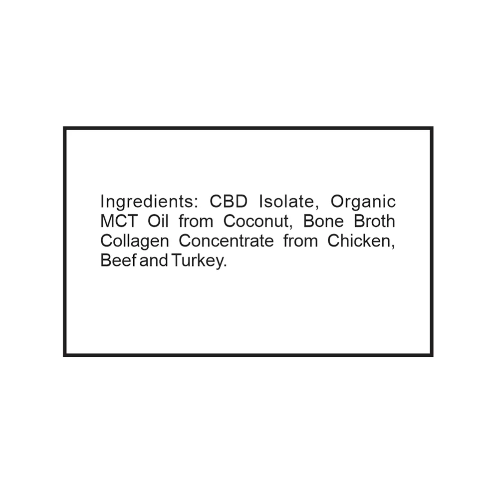 CBD Isolate Tincture for Pets 1000mg supplement facts