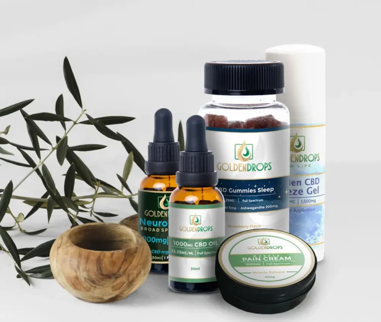Full range of premium cannabinoid products from Golden Drops